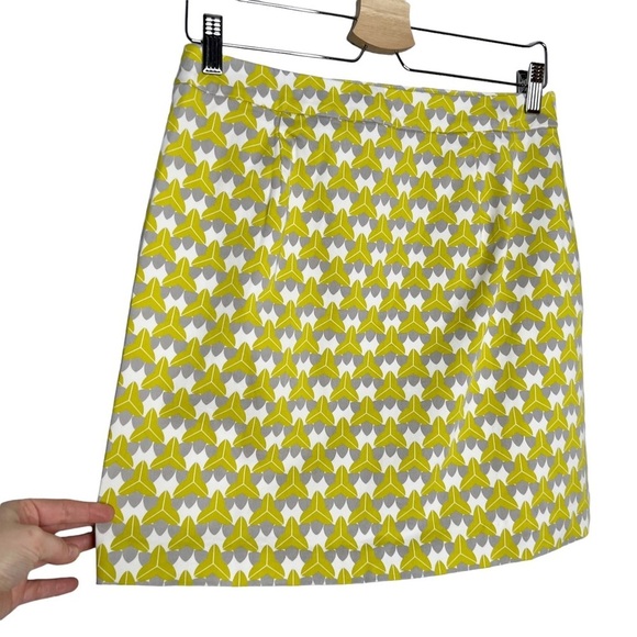 Banana Republic Milly Collection Chartreuse Geometric Print Mini Skirt - Picture 4 of 13